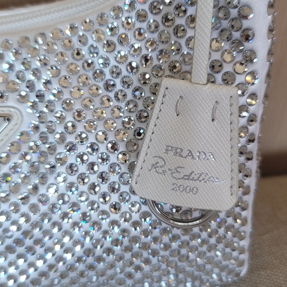 🦋NWT🦋 Prada Satin Crystal Mini Re-Edition Bag - Picture 5 of 13